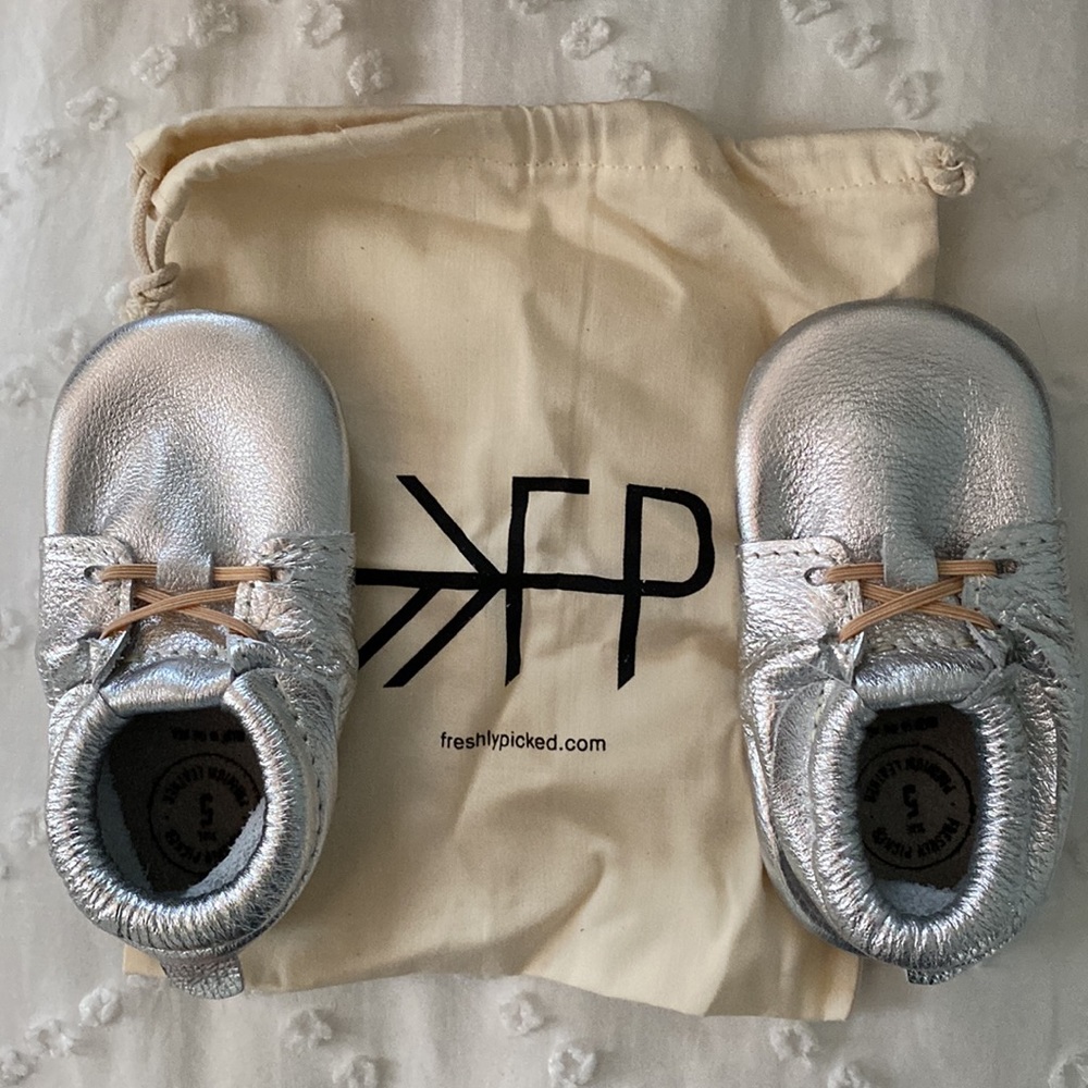 Freshly Picked Silver Leather Shoes - NEW
